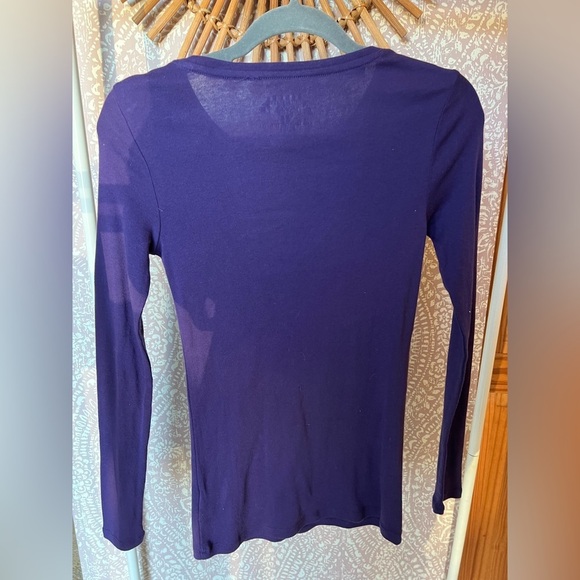 NWT Sonoma Everyday Basic Long Sleeve Purple Stretch Scoopneck Tee - Picture 5 of 6
